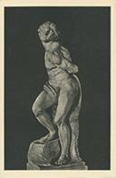 [Fettered Slave by Michelangelo] verso: F. A. Ackermann's Kunstverlag, Munchen. - Universal-Galerie, Serie 261. Nr. 2706. - Michelangelo: Gefesselter Sklave - L'esclave lie - The fettered Slave (Paris, Louvre) [divided back, no message]; overall; recto