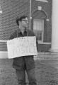 Mike Bibler of SCLC standing in front of the Barbour County courthouse in Eufaula, Alabama.