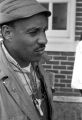 Scott B. Smith of SNCC standing in front of the Barbour County courthouse in Eufaula, Alabama.