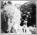 Ingeborg Guth and another girl picking peas, Tanzania, ca.1927-1938