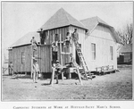 Carpentry students at work at Hoffman-Saint Mary's School; Keeling, Tennessee