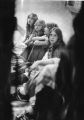 "Children joining their parents' protest sit in a corridor of Frankford High School in Philadelphia."