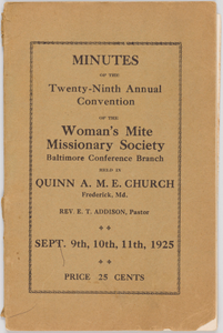 Minutes of the Twenty-Ninth Annual Convention of the Woman's Mite Missionary Society