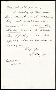 Letter to] Dear Mrs. Chapman [manuscript