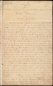 Proposals for publishing a weekly periodical in Washington City, to be entitled the Public Liberator, and Journal of the Times by William Lloyd Garrison, [Aug. 1830]