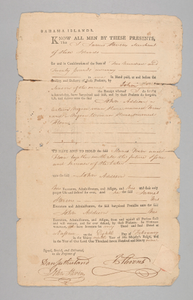 Bahamian bill of sale for enslaved individuals, Trim and Flora