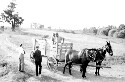 Charlottesville area. Unidentified group of men, horse, mule and a wagon