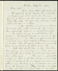 Letter from Francis Jackson, Boston, to Samuel May, May 20, 1840