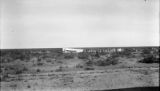 Argentina, livestock loading runway in otherwise empty field in Benjamín Zorrilla