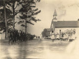 African American students exercising at Big Zion School in Alabama.