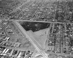 Lynwood Plaza construction, Century Boulevard, looking north