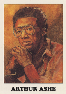 Thumbnail for AIDS Awareness Card of Arthur Ashe]. [color card