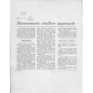 Harassment: shallow approach.