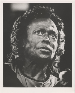 Miles Davis in Switzerland. [Photoprint, black-and-white]