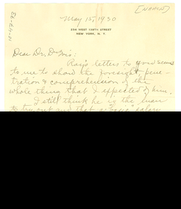 Thumbnail for Letter from Lillian Alexander to W. E. B. Du Bois