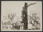 [Large crowd looking at the burned body of Jesse Washington, 18 year-old African American, lynched in Waco, Texas, May 15, 1916]