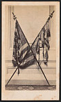 [Tattered flags of the 19th Massachusetts Infantry Regiment after a battle]