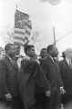 Ralph Abernathy, James Forman, Martin Luther King Jr., and Jesse Douglas at a civil rights march in Montgomery, Alabama.