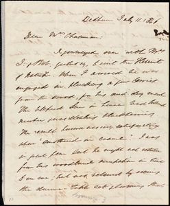 Thumbnail for Letter from Edmund Quincy, Dedham, [Mass.], to Maria Weston Chapman, July 11, 1846