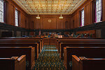 Courtroom. Thurgood Marshall U.S. Courthouse in the financial district of New York City