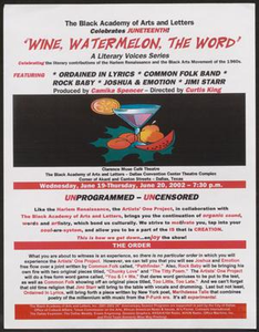 Flyer: Wine, Watermelon, and the Word