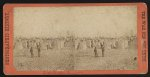 Garrison of Fort Wagner, Morris Island, having a dress parade inside the fort