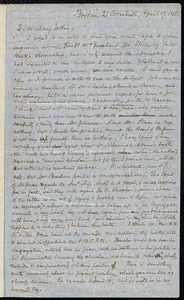 Letter from Samuel May, Boston, to Mary Anne Estlin, April 17, 1855