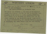 Thumbnail for Telegram from Bernard Lee in Montgomery, Alabama, to Governor John Patterson.