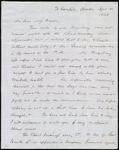 Thumbnail for Letter from Samuel May, 21 Cornhill, Boston, [Mass.], to Anne Warren Weston, Sept. 14, 1848