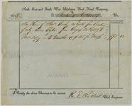 Receipt for hire of slave, North East and South West Railroad Company, Alabama, for work by Richard Ryland, November 21, 1859