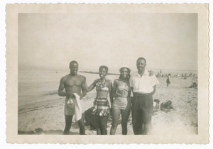 Digital image of Taylor family members at the beach on Martha's Vineyard