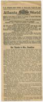 "Our Thanks to Mrs. Hamilton", Atlanta Daily World, August 31, 1960