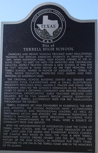 Texas Historical Commission Marker: Terrell High School