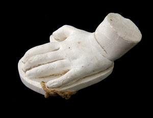 Cast of an Unidentified Baby's Left Hand Pressing Down