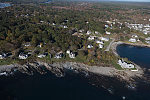 An October 2017 aerial view of the community of York Harbor, part of the town of York along Maine's rocky coast. York Harbor is a distinguished former Gilded Age summer colony noted for its resort architecture