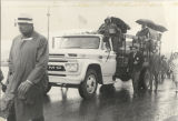 Marchers walking in the rain in Montgomery during the Selma to Montgomery March.