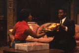 Actor and actress in a scene from the play A raisin in the sun