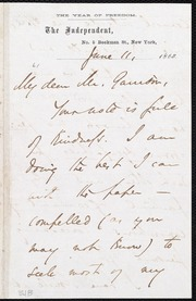 Letter to] My dear Mr. Garrison [manuscript