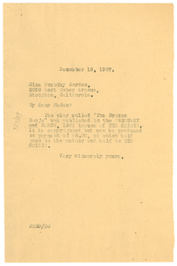 Letter from W. E. B. Du Bois to Dorothy Gordon