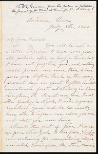 Letter from Henry S. Hull, Ansonia, Conn, to William Lloyd Garrison, July 5th, 1866