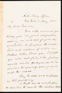 Thumbnail for Letter from Oliver Johnson, New York, [N.Y.], to William Lloyd Garrison, 3 May, 1865