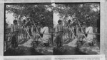 Group of nigrito natives in their village at the Philippine Exhibit. St. Louis World's Fair