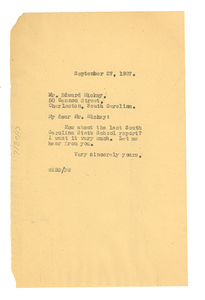 Letter from W. E. B. Du Bois to Edward C. Mickey