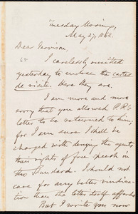 Letter from Oliver Johnson, [Place of publication not identified], to William Lloyd Garrison, May 27, 1862