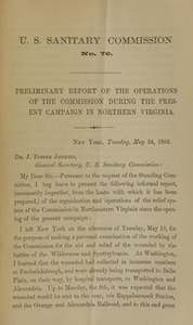 Preliminary report on the operations of the Commission during the present campaign in northern Virginia