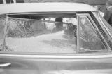 Car damaged during the bombing of 16th Street Baptist Church in Birmingham, Alabama.