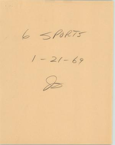 News Script: Sports segment; January 21, 1969