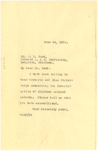 Letter from W. E. B. Du Bois to H. M. Bond