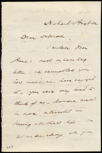 Letter from Ann Terry Greene Phillips, Nahant, [Mass.], to Deborah Weston, Aug't 12