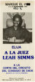 Poster in Spanish for the Judge Leah A. Simms campaign